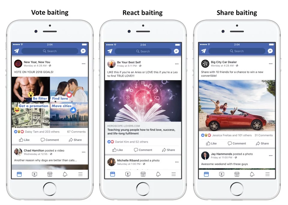Soon, Facebook will demote posts that ask for comments, likes, and shares