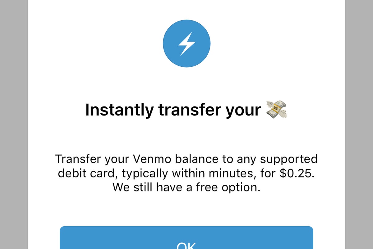 Venmo will now let you instantly transfer money to your debit card for 25 cents