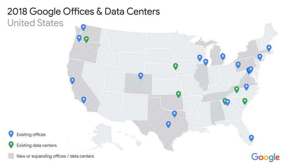 Google planning expansion across the US with .5 billion budget
