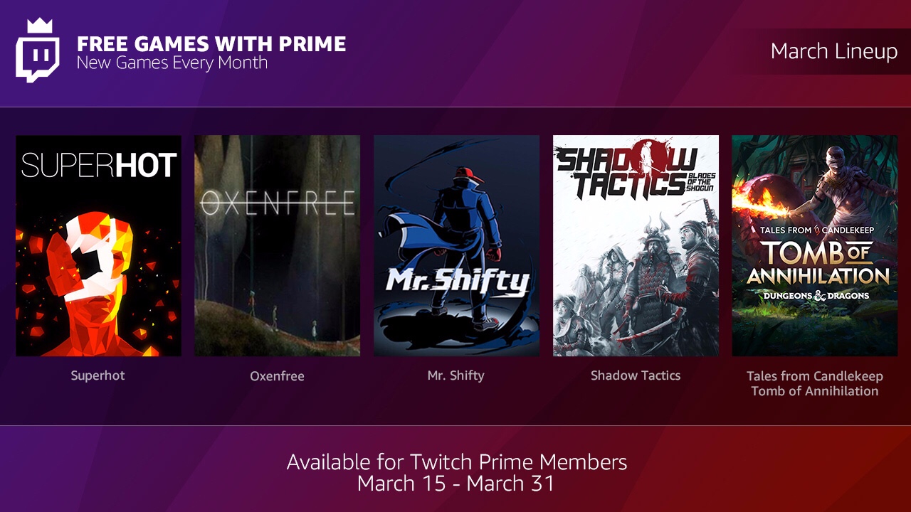Amazon to give away free games every month with Twitch Prime