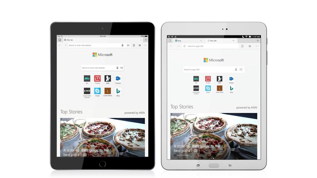 Microsoft’s Edge browser is now available on iPad and Android tablets