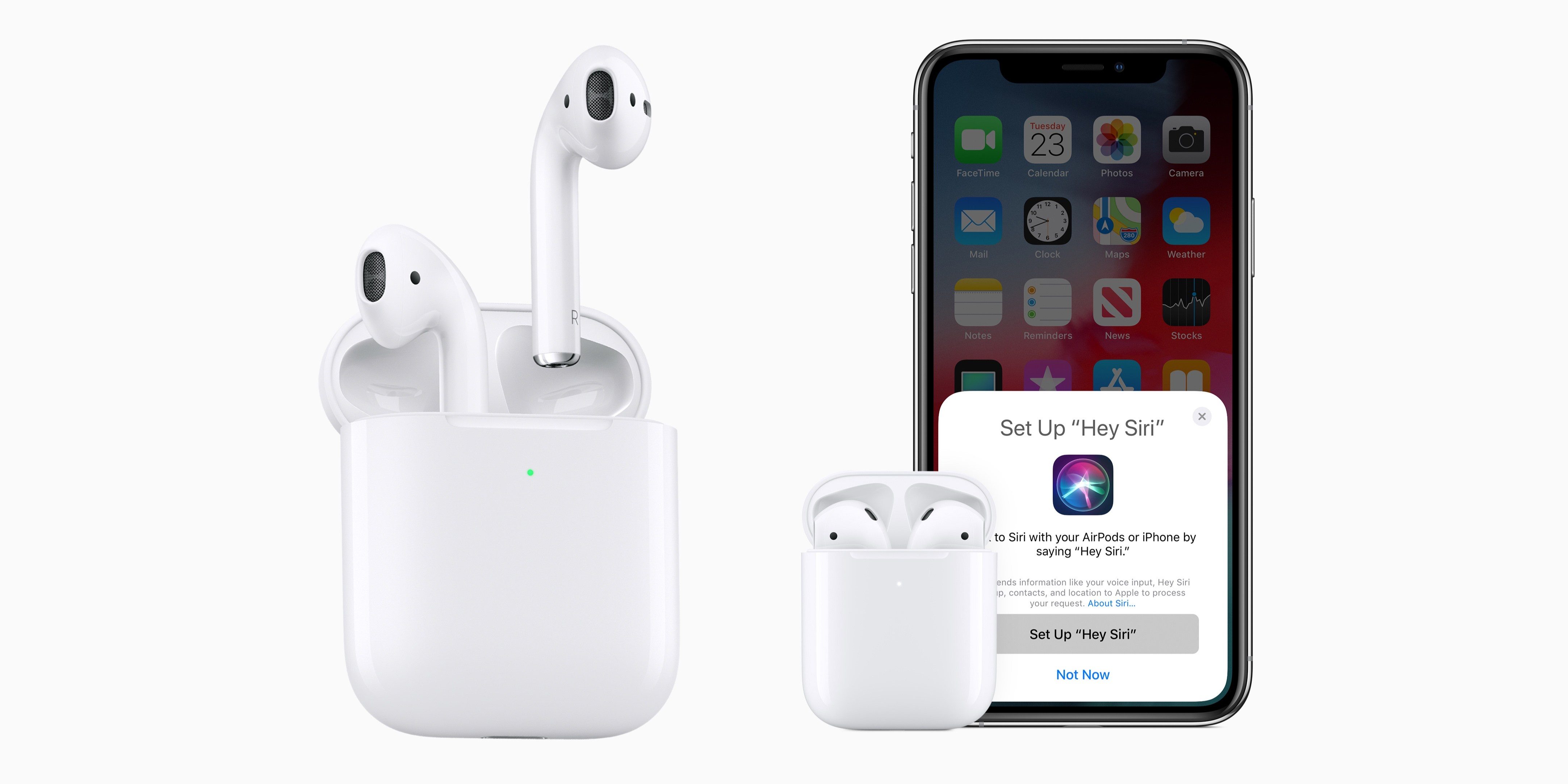 apple officially reveals second gen airpods h1 chip wireless charge case hands free hey siri