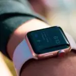 WhatsApp on Apple Watch shown on a wrist