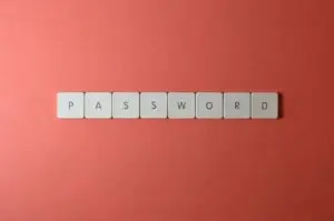 Keyboard tiles spelling PASSWORD, illustrating 1Password for Agents and AI logins