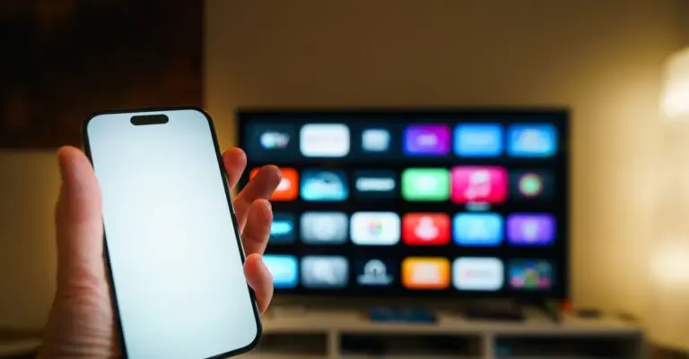 Living room with a smart TV showing YouTube TV plans