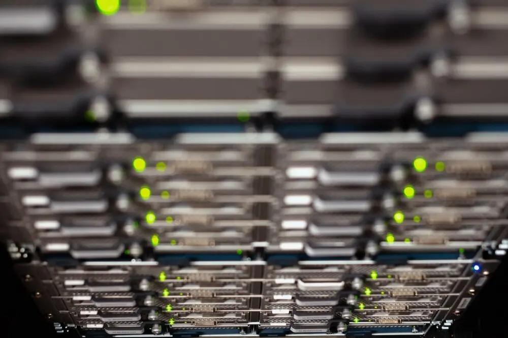 Rows of server hardware seen from above in a data center, for Muse Spark Open benchmark results