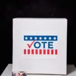 A ballot box with a vote sign, illustrating a voting checklist for Nov. 3
