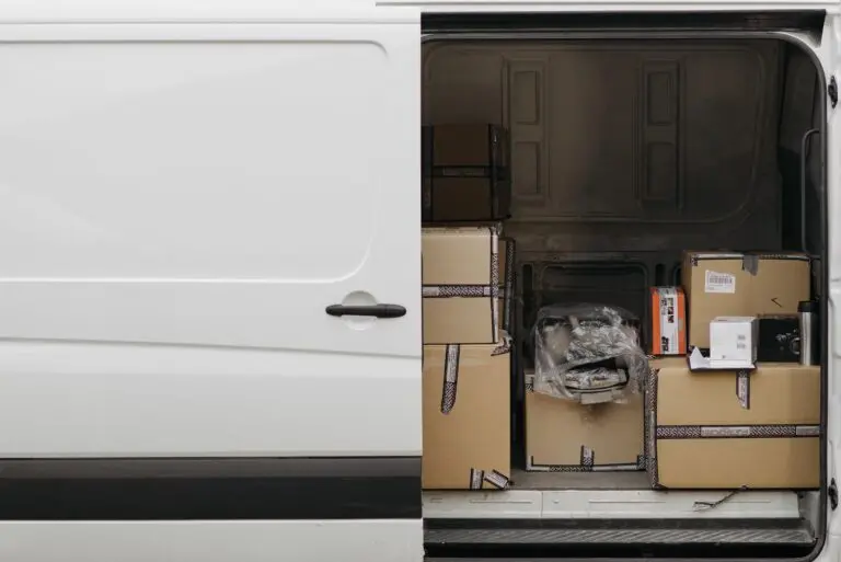Delivery van filled with boxes ahead of UPS earnings