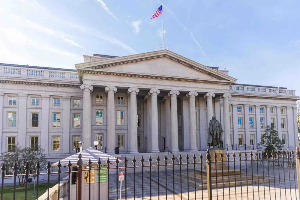 Treasury Department Building via Shutterstock.com